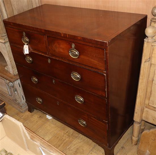 A Regency mahogany five-drawer chest W.105cm